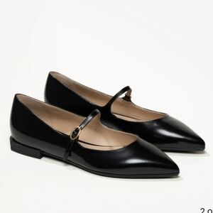 M. gemi Fabiana Black Leather Flats Size 36.5
